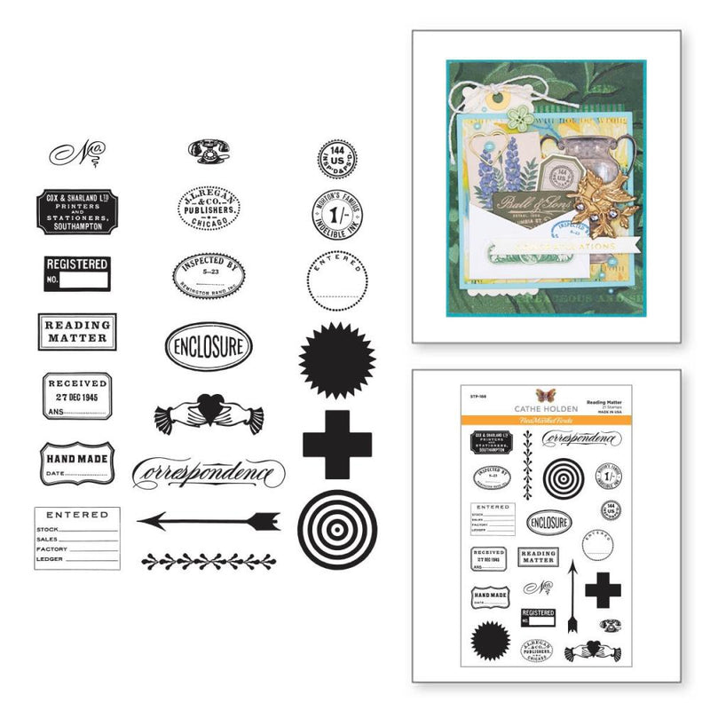 Spellbinders Clear Stamp Set - Reading Matter, STP-168