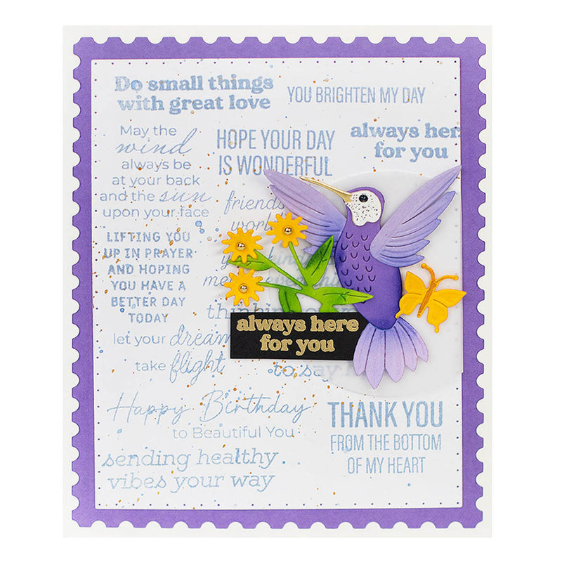 Spellbinders Clear Stamp Set - Hummingbird Sentiments, STP-169