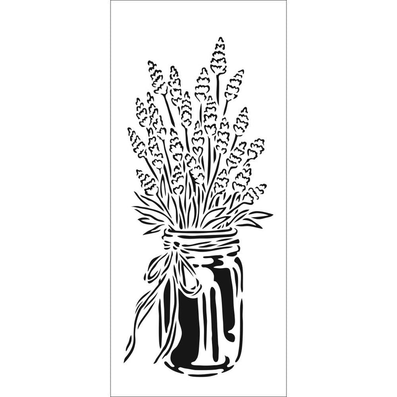 The Crafter's Workshop Slimline Stencil 4X9 - Lavender In Jar, TCW2335