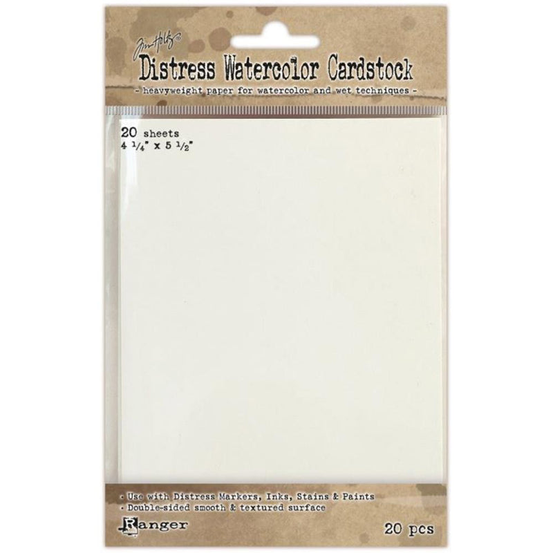 Tim Holtz Distress Watercolor Cardstock 4.25" x 5.5", 20Pc, TDA39549