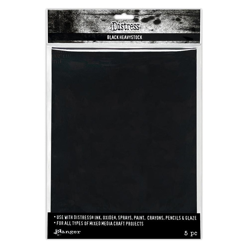 Tim Holtz Distress Heavyweight Cardstock, 8.5x11- Black, TDA79293