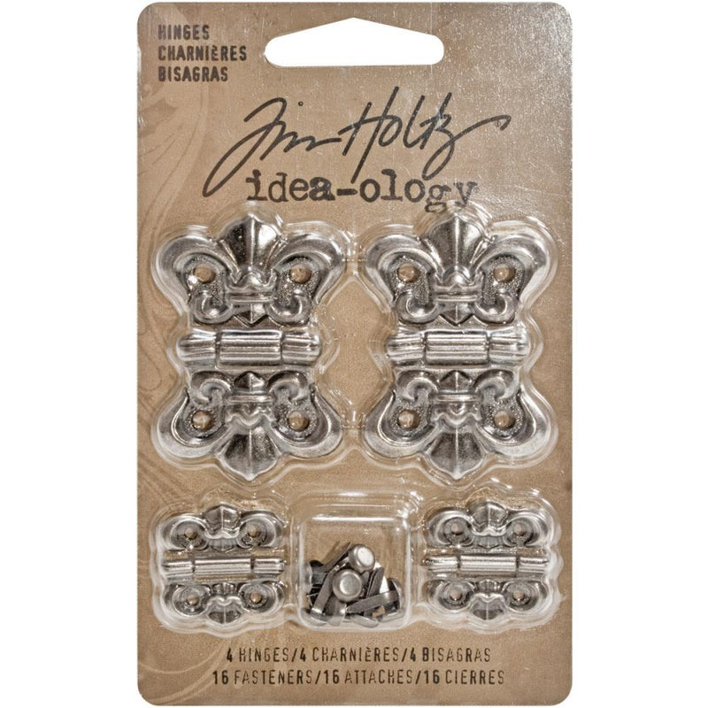 Tim Holtz Idea-ology - Hinges w/Brads 4Pc, TH93075