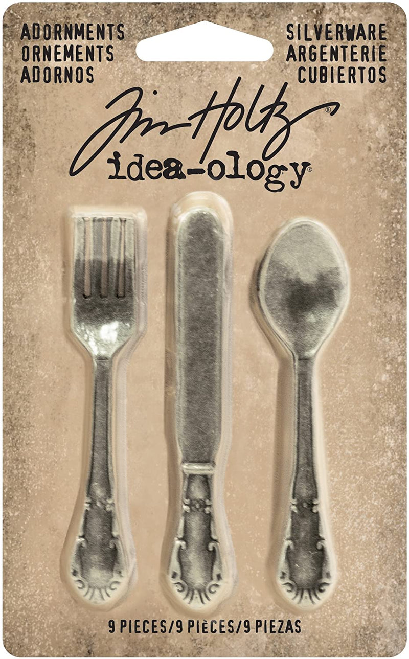 Tim Holtz Idea-ology - Adornments Silverware 9Pc, TH93254