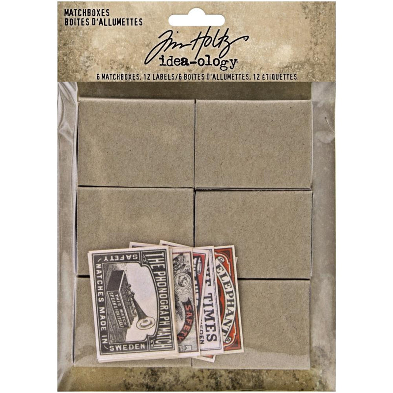 Tim Holtz Idea-Ology Match Boxes & Labels 18Pc, TH94050