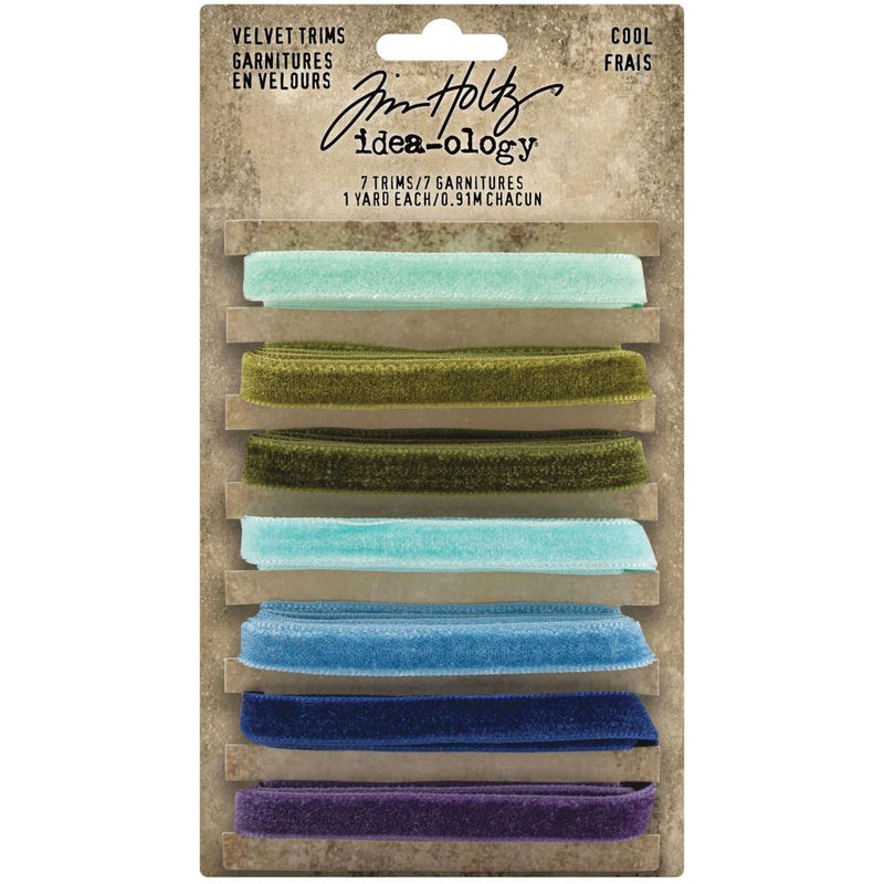 Tim Holtz Idea-ology Cool Velvet Trims 7Pc, TH94113