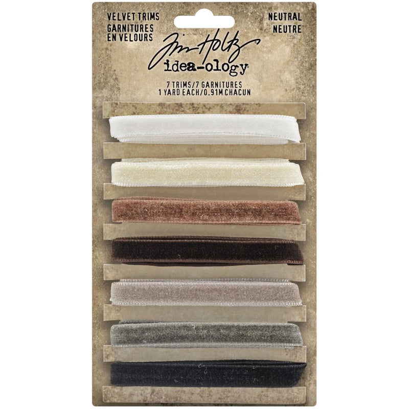 Tim Holtz Idea-ology Neutral Velvet Trims 7Pc, TH94114