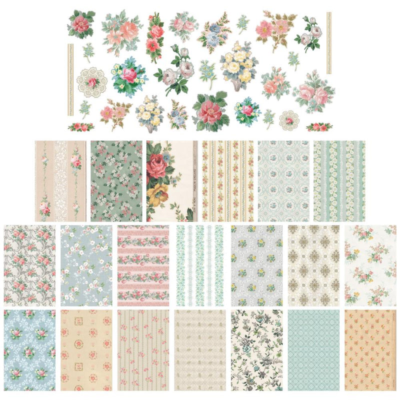 Tim Holtz Idea-ology Worn Wallpaper Scraps 49Pc, TH94122