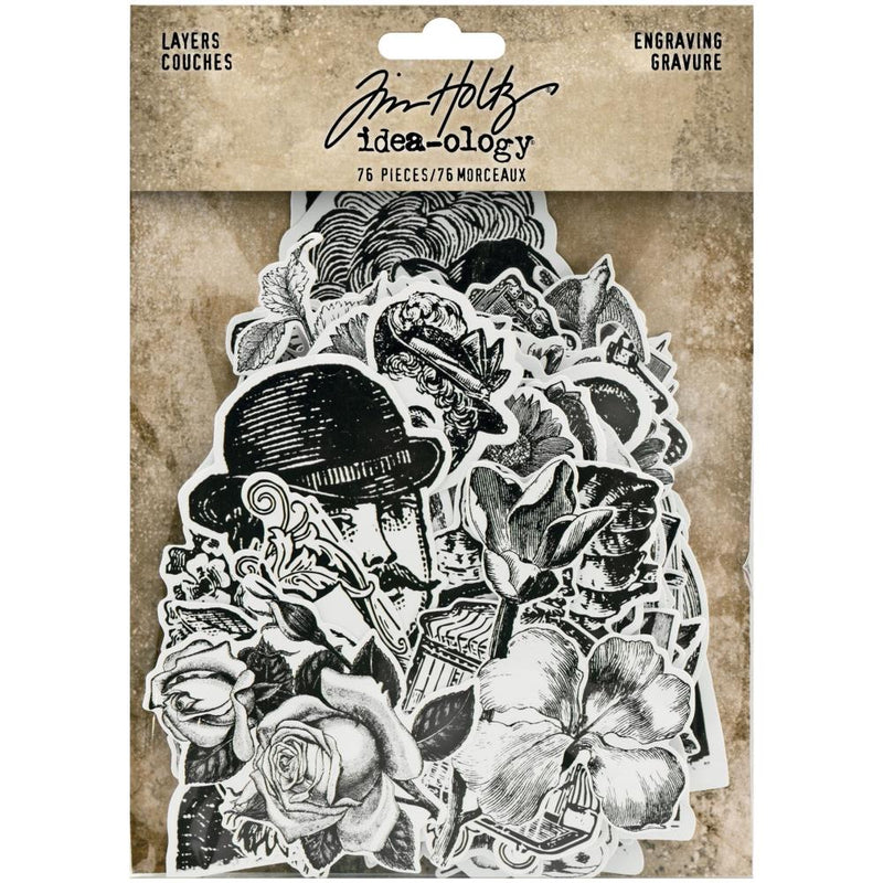 Tim Holtz Idea-ology Engraving Layers Die-Cuts 76Pc, TH94125