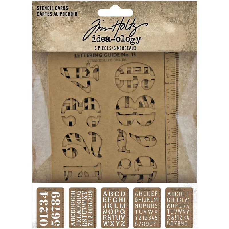 Tim Holtz Idea-ology Stencil Cards 5.375"X3.75" 5Pc, TH94135