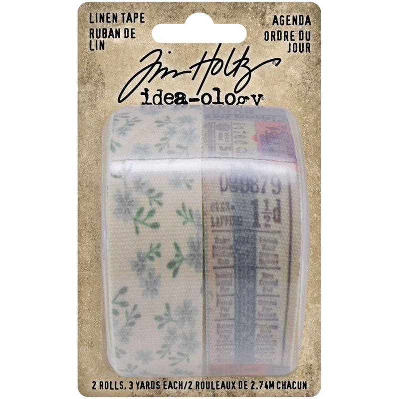 Tim Holtz Idea-Ology Agenda Linen Tape 1"X3yd 2/Rolls, TH94140