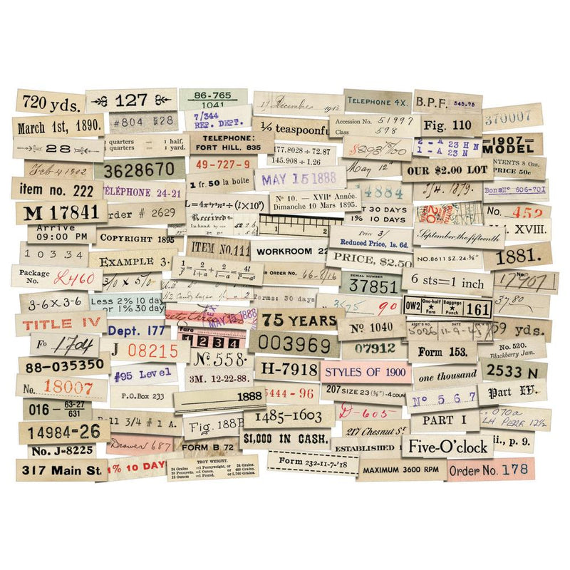 Tim Holtz Idea-ology Ephemera Snippets 119Pc - Number Strips, TH94222