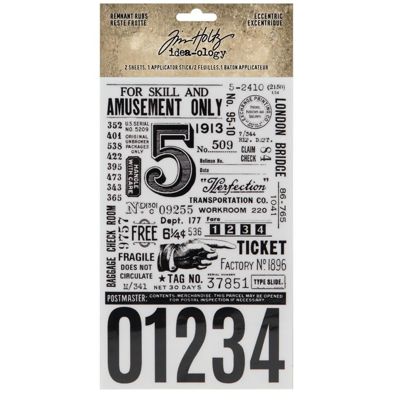 Tim Holtz Idea-ology Remnant Rub-Ons - Eccentric, TH94237