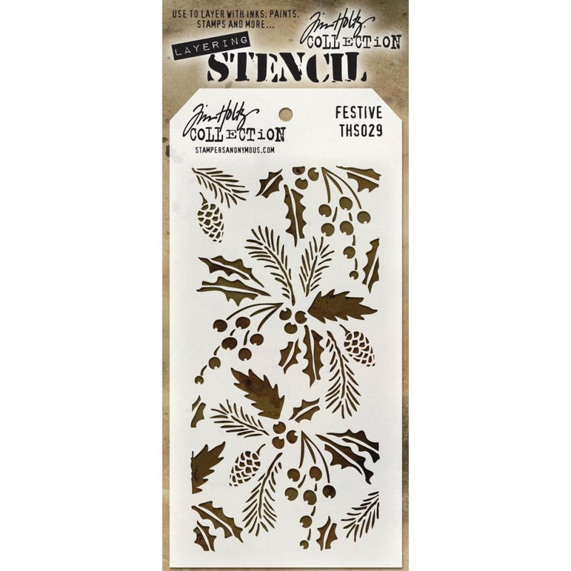 Tim Holtz Layering Stencil - Festive, THS029