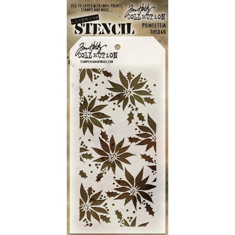 Tim Holtz Layering Stencil - Poinsettia, THS049