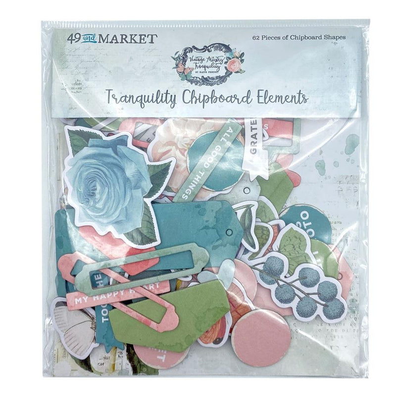 49 & Market Chipboard Elements Set - Vintage Artistry Tranquility, VAT39753