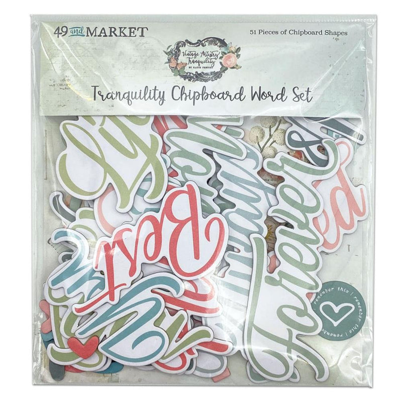 49 & Market Chipboard Word Set - Vintage Artistry Tranquility, VAT39760