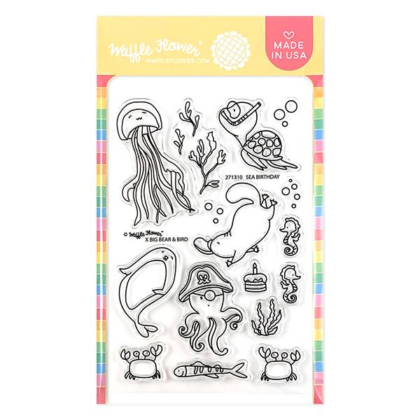 Waffle Flower Stamp & Die Combo - Sea Birthday, WFC310 WAS $36.00