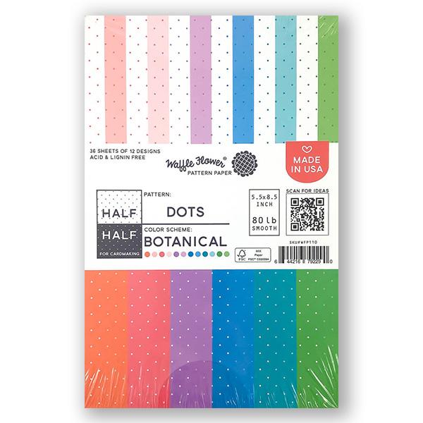 Waffle Flower Half-Half Dots - Botanical Paper Pad, WF110 WAS $10.00