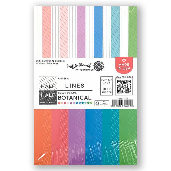 Waffle Flower Half-Half Lines - Botanical Paper Pad, WF120 WAS $10.00