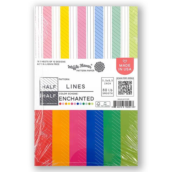 Waffle Flower Half-Half Lines - Enchanted Paper Pad, WF140 WAS $10.00