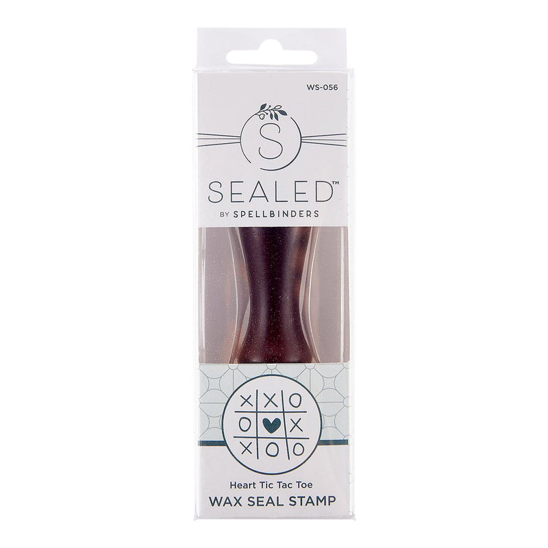 Spellbinders Brass Wax Seal with Handle - Heart Tic Tac Toe, WS-056