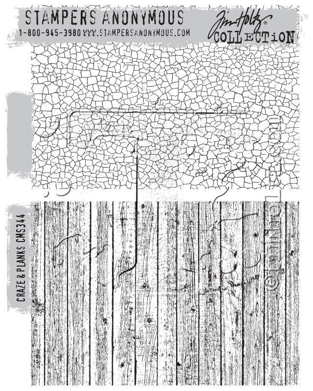 Stampers Anonymous Stamp Set - Craze & Planks, CMS344 Designer: Tim Holtz