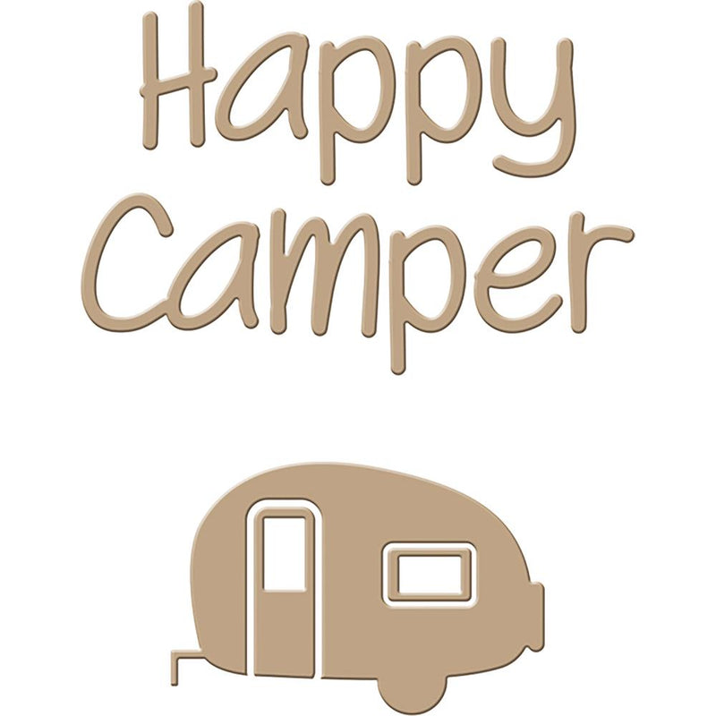 Glimmer Hot Foil Plate -  Happy Camper, GLP-008 Retired