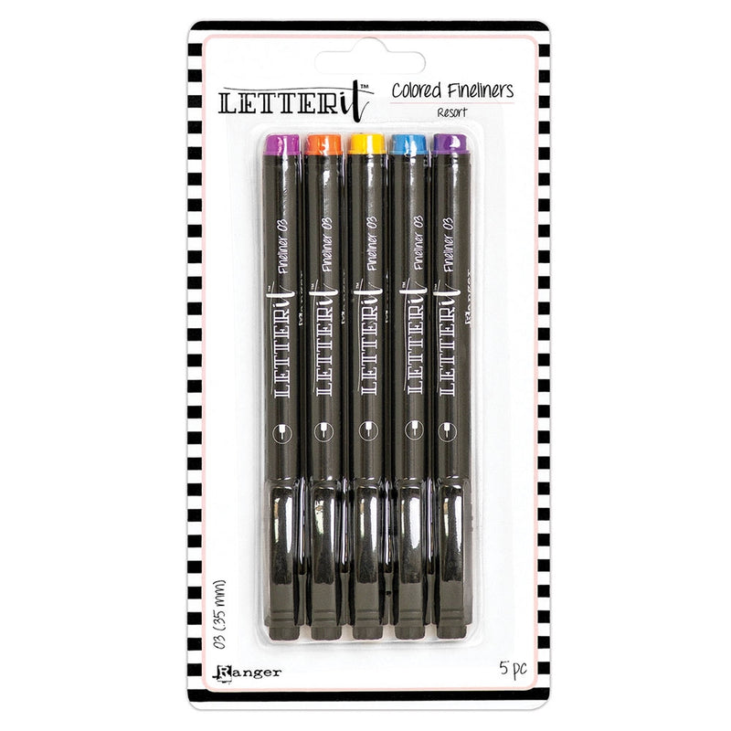 Letter It Colored Fineliner Pens 5Pc - Resort, LEI65845