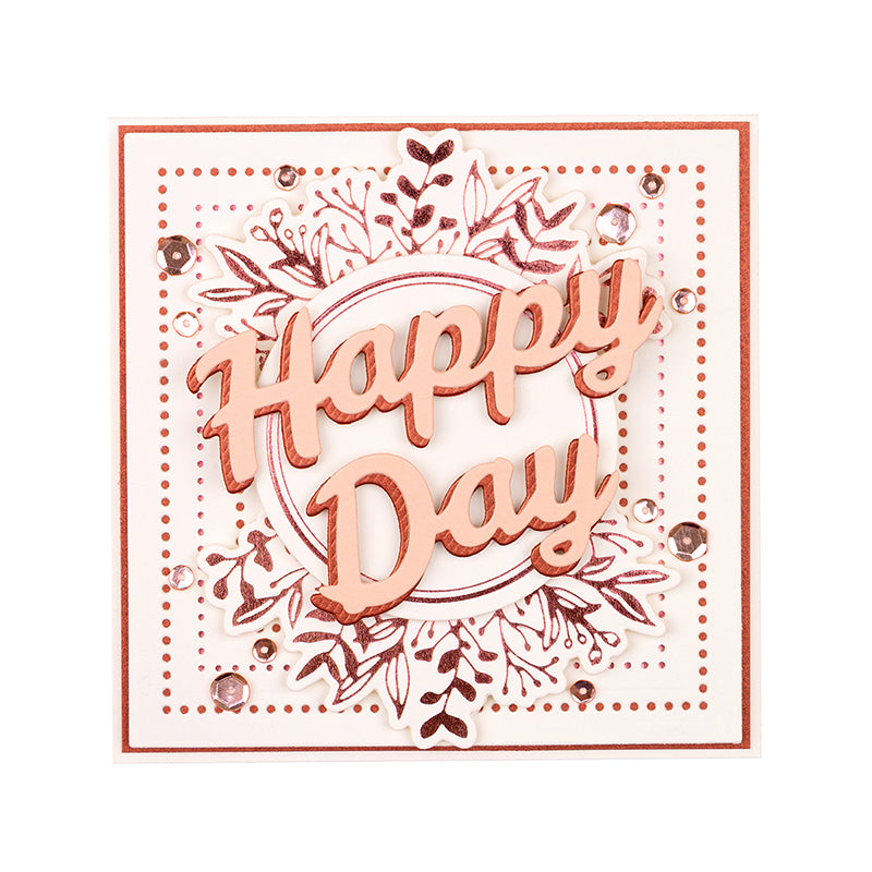 Spellbinders D-Lites Etched Dies - Bold Type Happy Day, S3-395