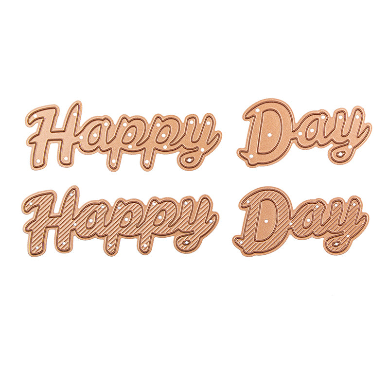 Spellbinders D-Lites Etched Dies - Bold Type Happy Day, S3-395