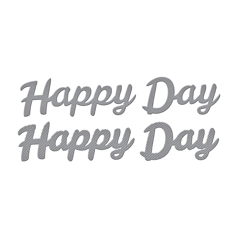 Spellbinders D-Lites Etched Dies - Bold Type Happy Day, S3-395