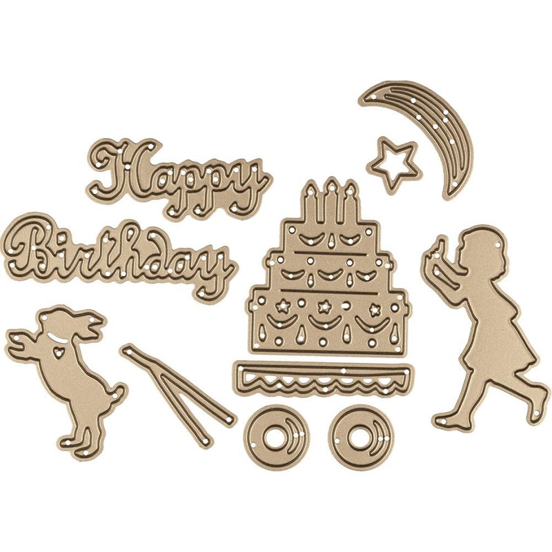 Spellbinders Shapabilities Etched Dies - Happy by Sharyn Sowell - Sending A Happy Birthday, S4-1003