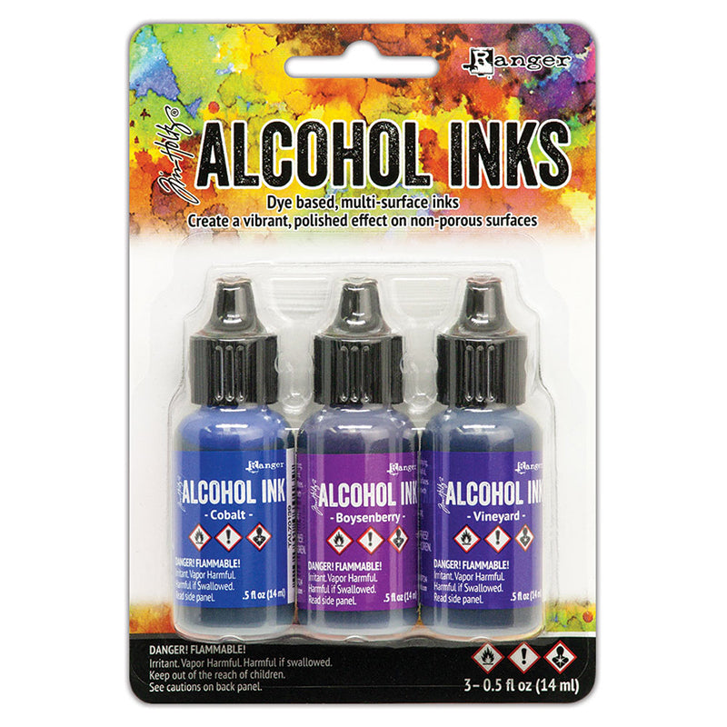 Tim Holtz Alcohol Ink .5oz, 3Pk - Indigo/Violet Spectrum, TAK69775