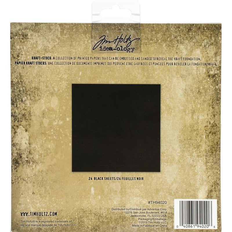 Tim Holtz Idea-ology - Kraft-Stock Blackout, 8"X8" 36Pc, TH94020, Retired